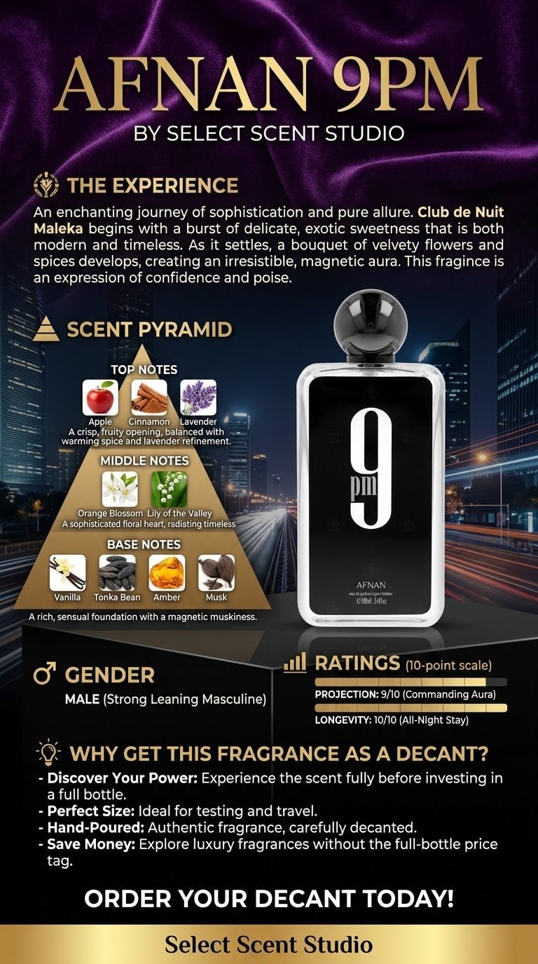 Afnan 9pm - Decant fragrance decant - Select Scent Studio