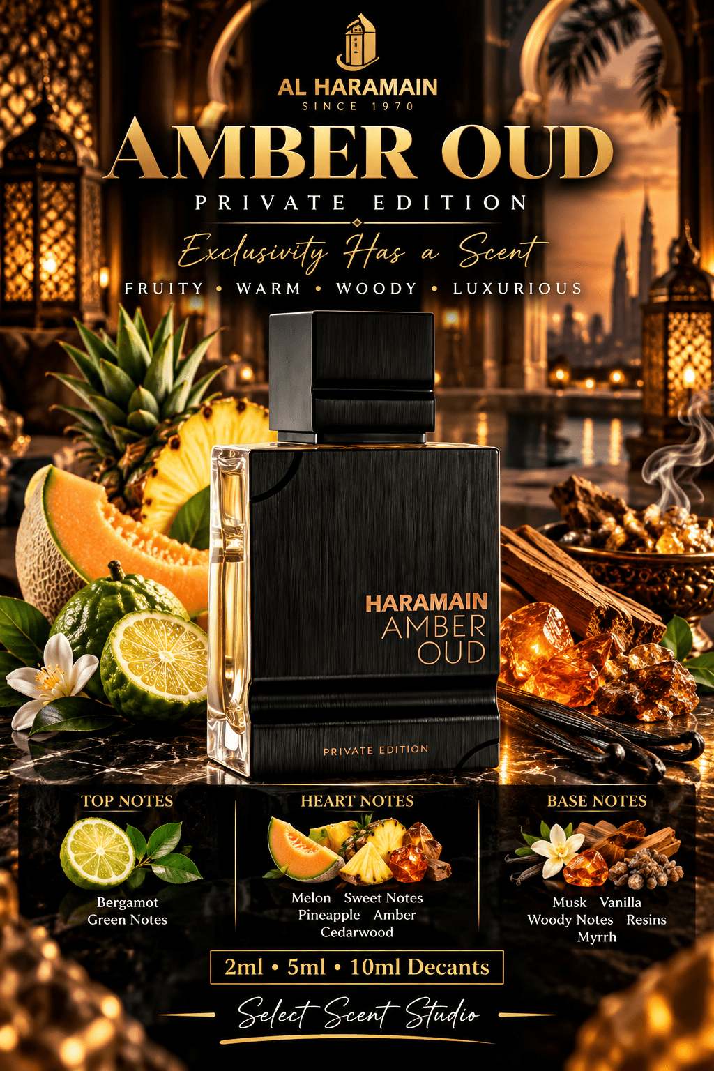 Al Haramain Amber Oud Private Edition Eau de Parfum – Fragrance Decant fragrance decant - Select Scent Studio