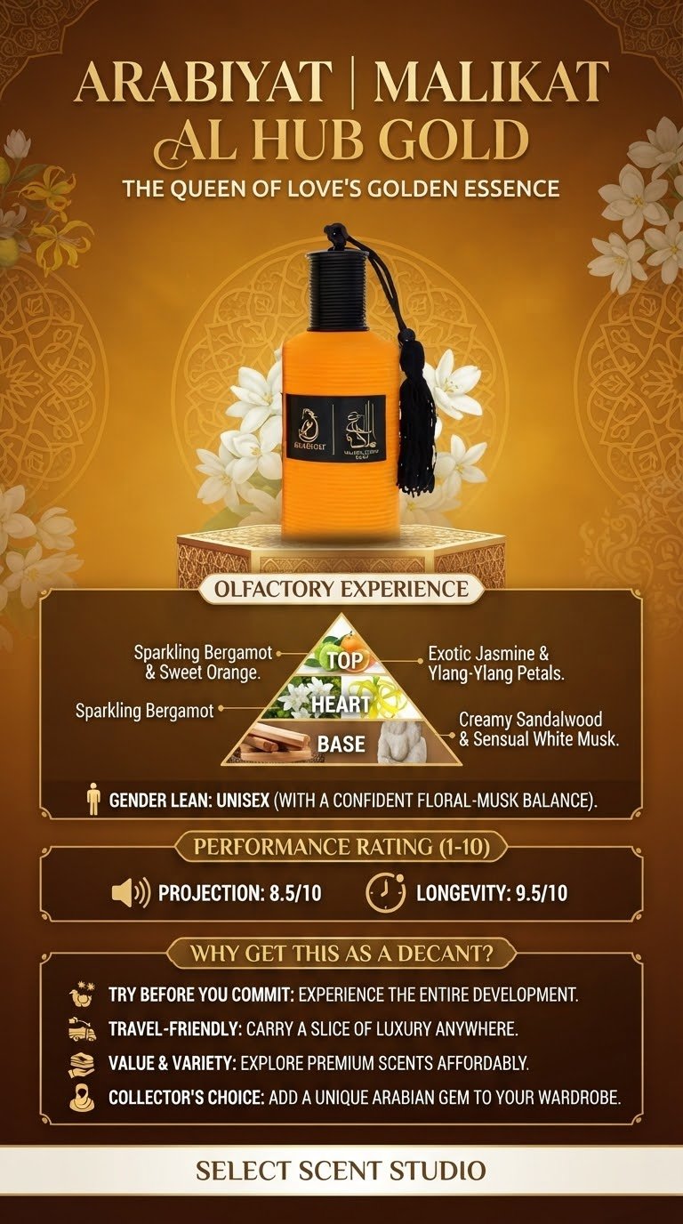 Arabiyat Malikat Al Hub Gold Perfume fragrance decant - Select Scent Studio