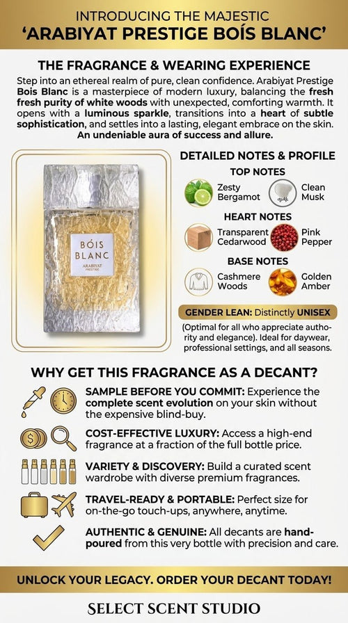 Arabiyat Prestige Bois Blanc - Decant fragrance decant - Select Scent Studio