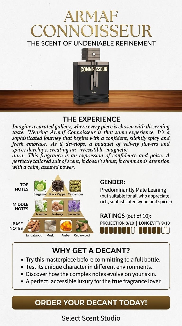 Armaf Connoisseur Man - Decant fragrance decant - Select Scent Studio