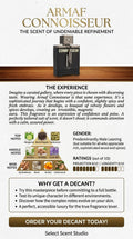 Armaf Connoisseur Man - Decant fragrance decant - Select Scent Studio