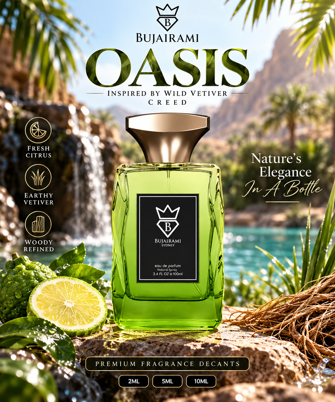 Bujairami Oasis – Inspired by Creed Wild Vetiver - Decant fragrance decant - Select Scent Studio
