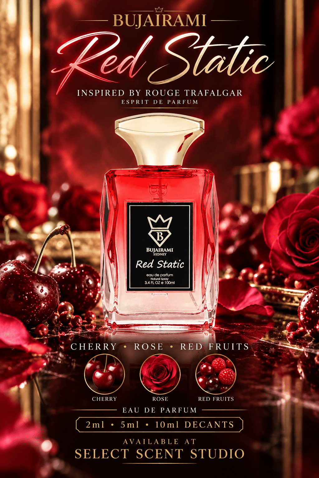 Bujairami Red Static Eau de Parfum – Fragrance Decant fragrance decant - Select Scent Studio