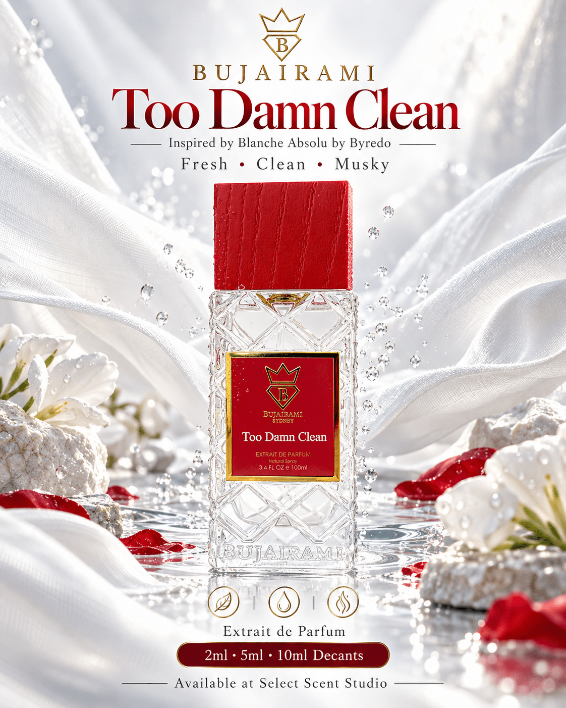 Bujairami Too Damn Clean Extrait de Parfum - Decant fragrance decant - Select Scent Studio
