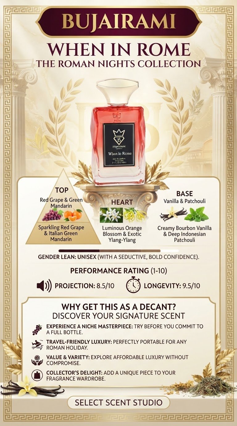 Bujairami When in Rome - inspired by Donna Born in Roma by Valentino - Decant fragrance decant - Select Scent Studio
