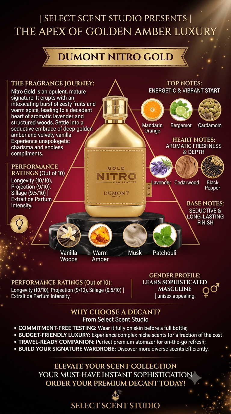 Dumont Nitro Gold - Decant fragrance decant - Select Scent Studio