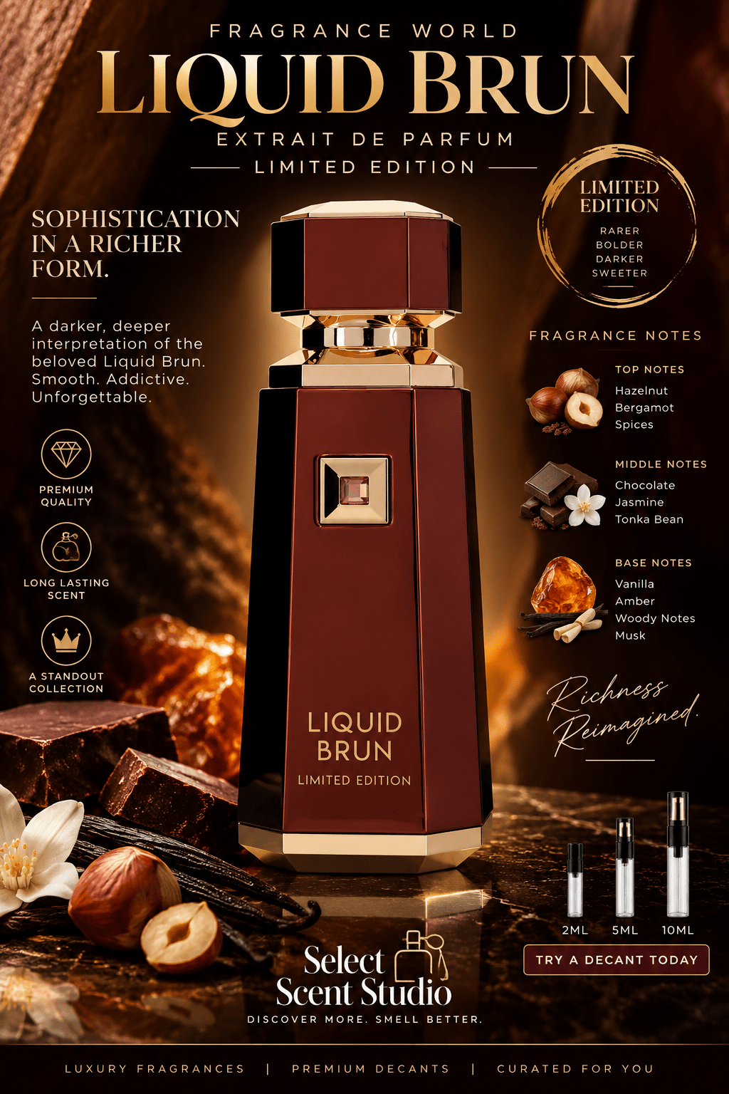 Fragrance World Liquid Brun Extrait Limited Edition - Decant fragrance decant - Select Scent Studio