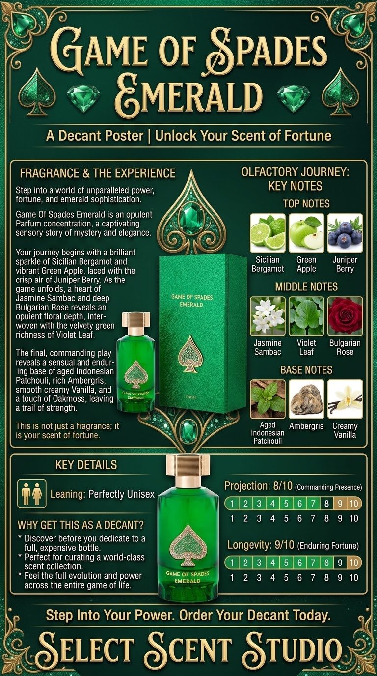 Jo Milano Game Of Spades Emerald - Decant fragrance decant - Select Scent Studio