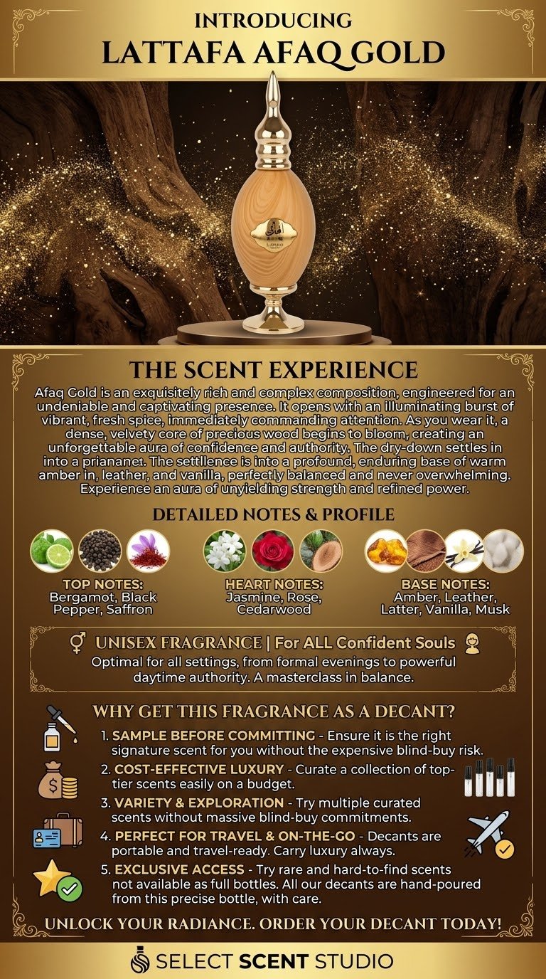 Lattafa Afaq Gold - Decant fragrance decant - Select Scent Studio