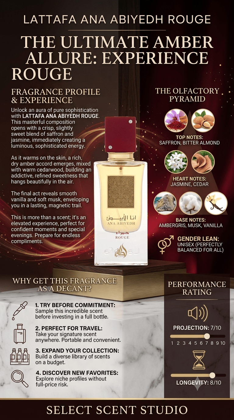 Lattafa Ana Abiyedh Rouge - Decant fragrance decant - Select Scent Studio