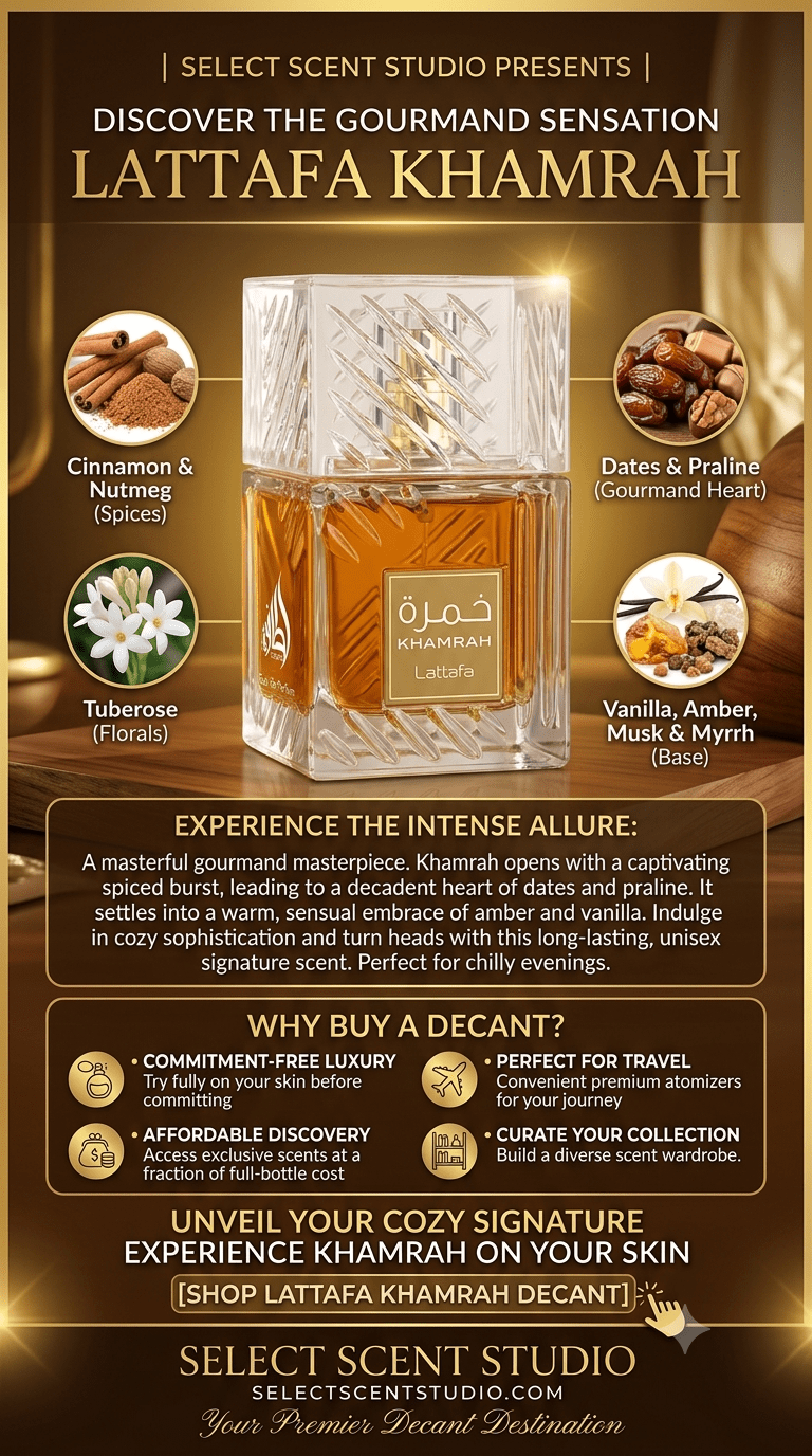 Lattafa Khamrah fragrance decant - Select Scent Studio