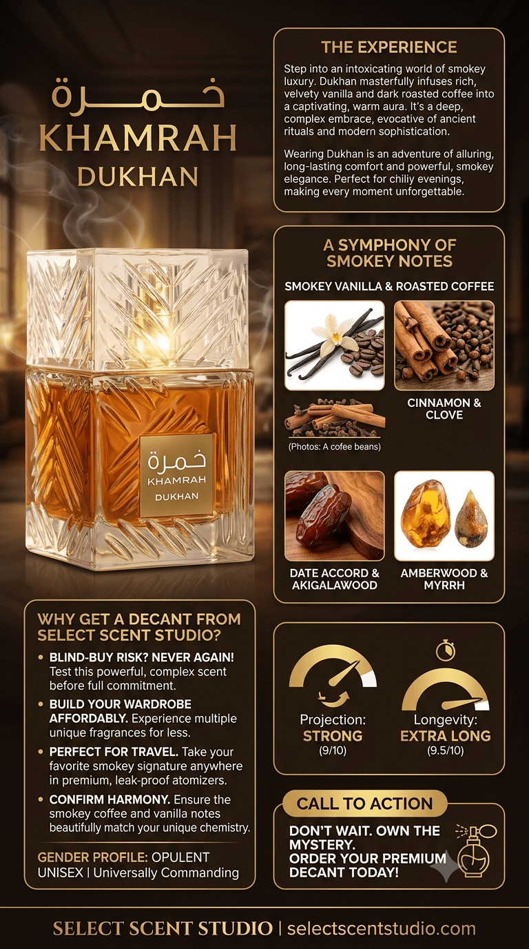 Lattafa Khamrah Dukhan - Decant fragrance decant - Select Scent Studio
