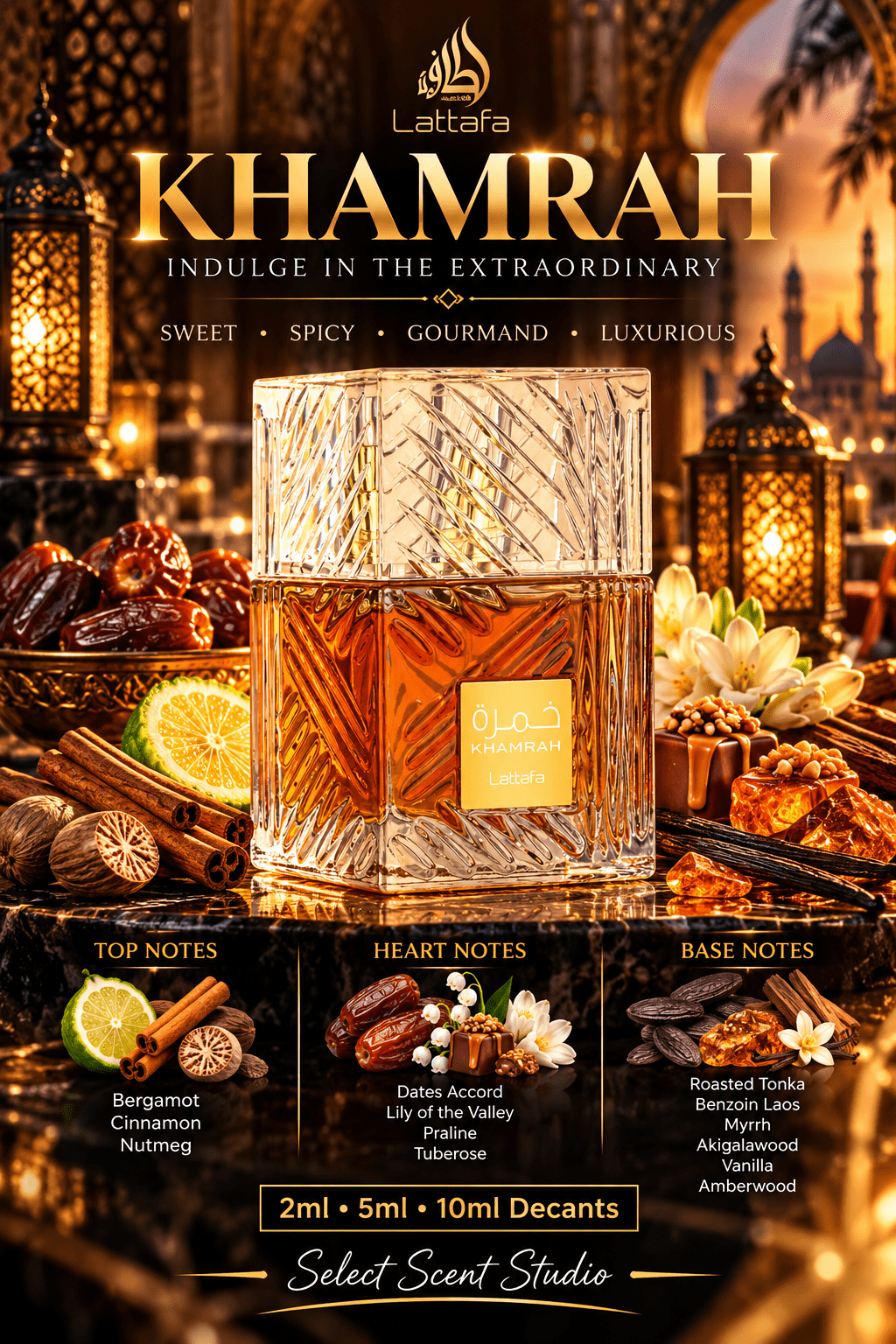 Lattafa Khamrah Eau de Parfum – Fragrance Decant fragrance decant - Select Scent Studio