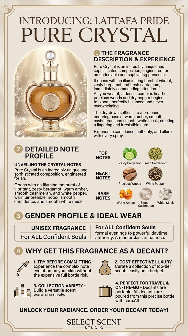 Lattafa Pride Pure Crystal - Decant fragrance decant - Select Scent Studio