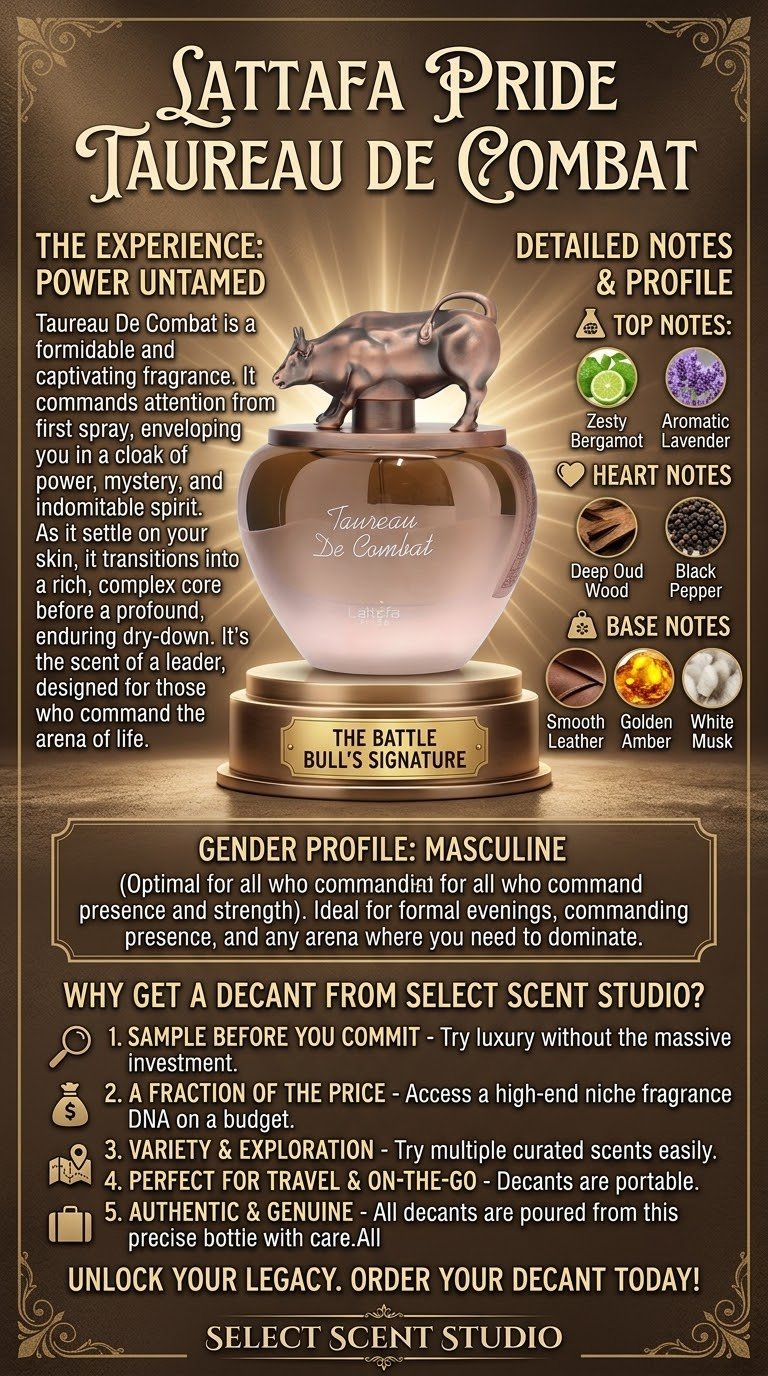 Lattafa Pride Taureau De Combat - Decant fragrance decant - Select Scent Studio