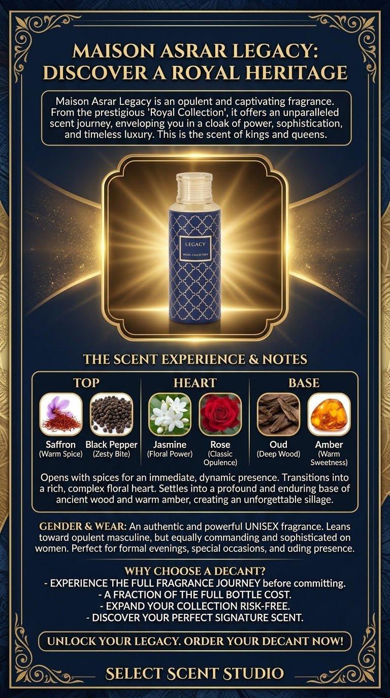 Maison Asrar Legacy - Decant fragrance decant - Select Scent Studio