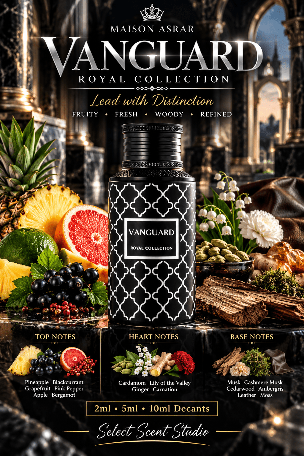 Maison Asrar Vanguard Royal Collection Eau de Parfum – Fragrance Decant fragrance decant - Select Scent Studio