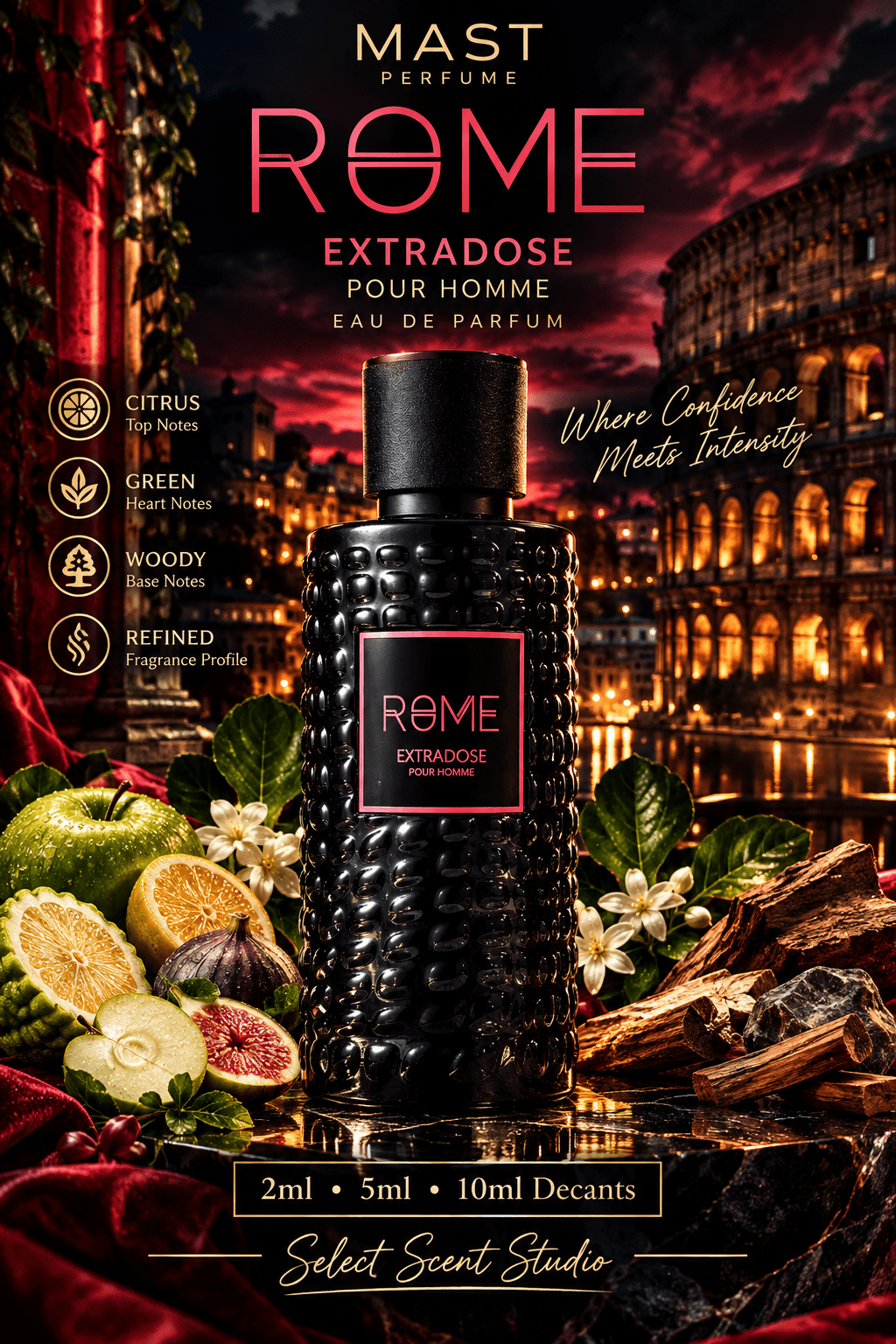 Mast Perfume Rome Extradose Pour Homme Eau de Parfum – Fragrance Decant fragrance decant - Select Scent Studio