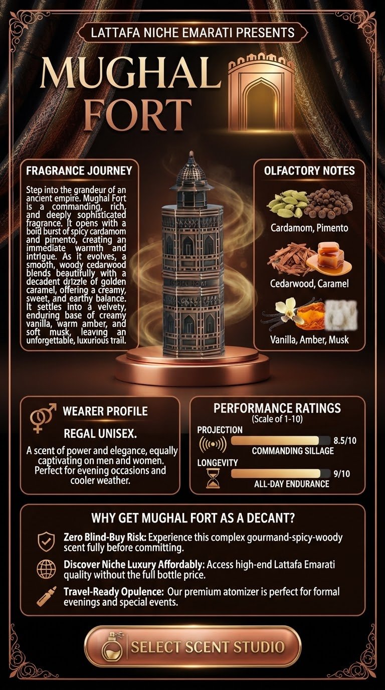 Mughal Fort Niche Emarati Perfumes by Lattafa - Decant fragrance decant - Select Scent Studio