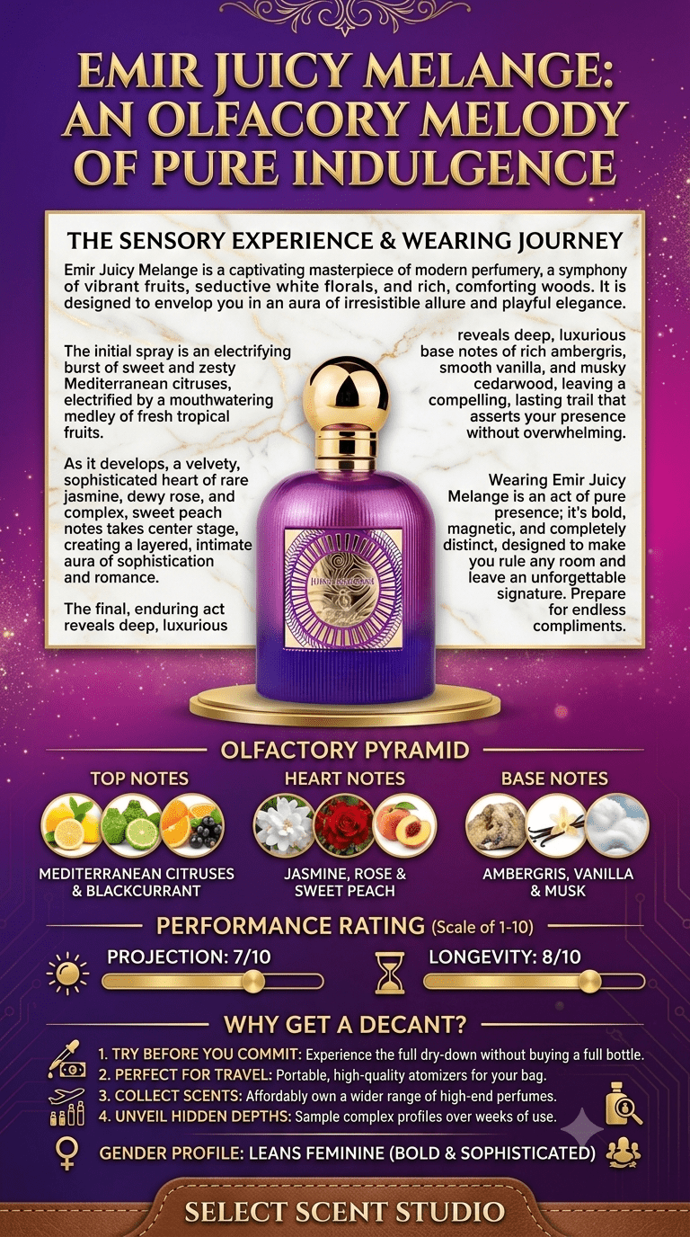 Paris Corner Emir Juicy Melange - Decant fragrance decant - Select Scent Studio
