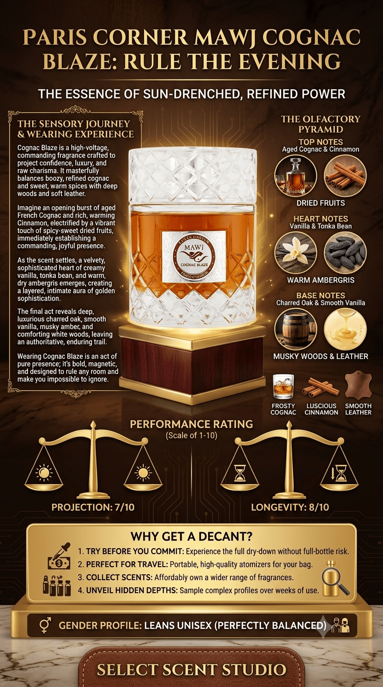 Paris Corner Mawj Cognac Blaze - Decant fragrance decant - Select Scent Studio
