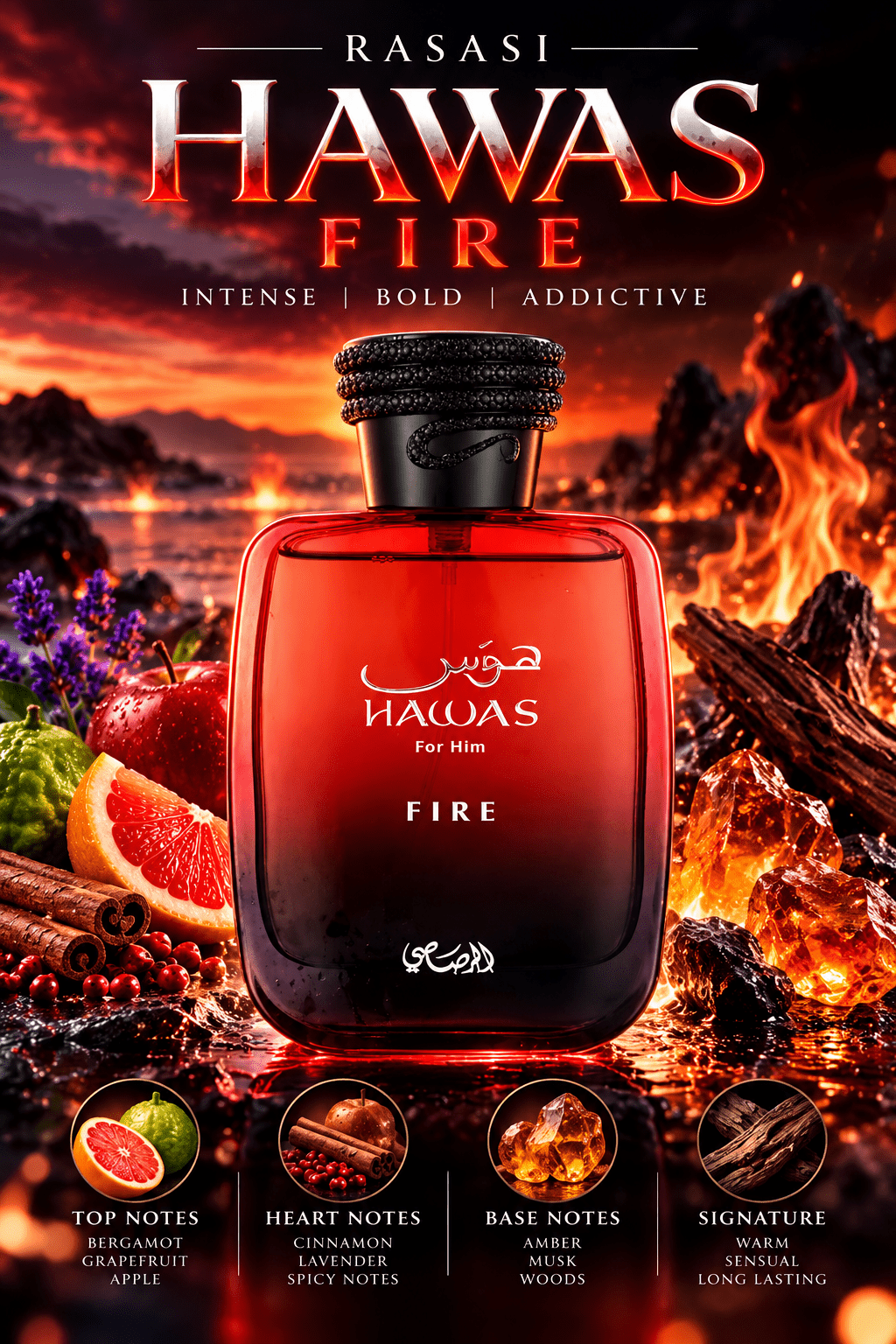 Rasasi Hawas Fire - Decant fragrance decant - Select Scent Studio