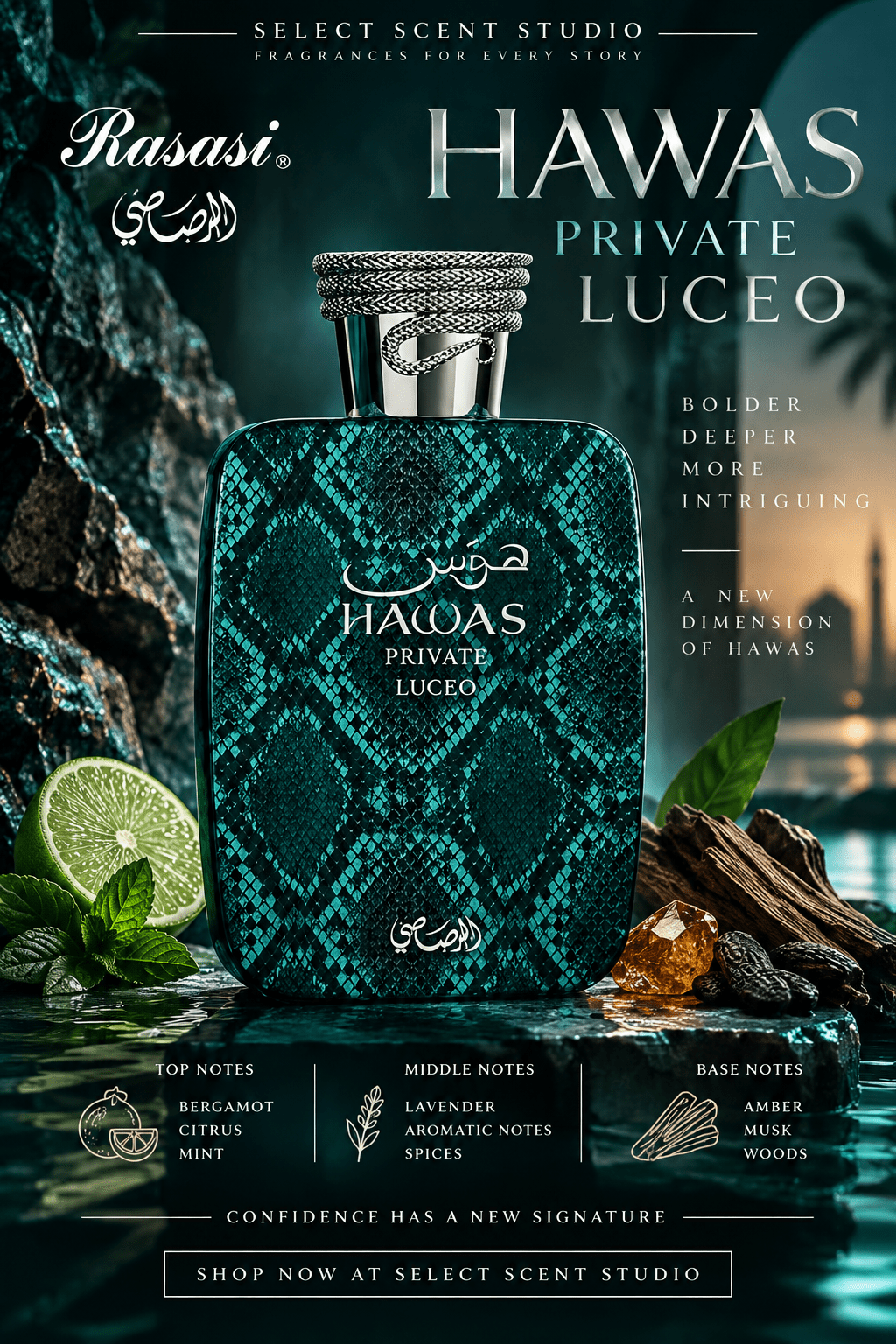 Rasasi Hawas (Private Line) Luceo - Decant fragrance decant - Select Scent Studio