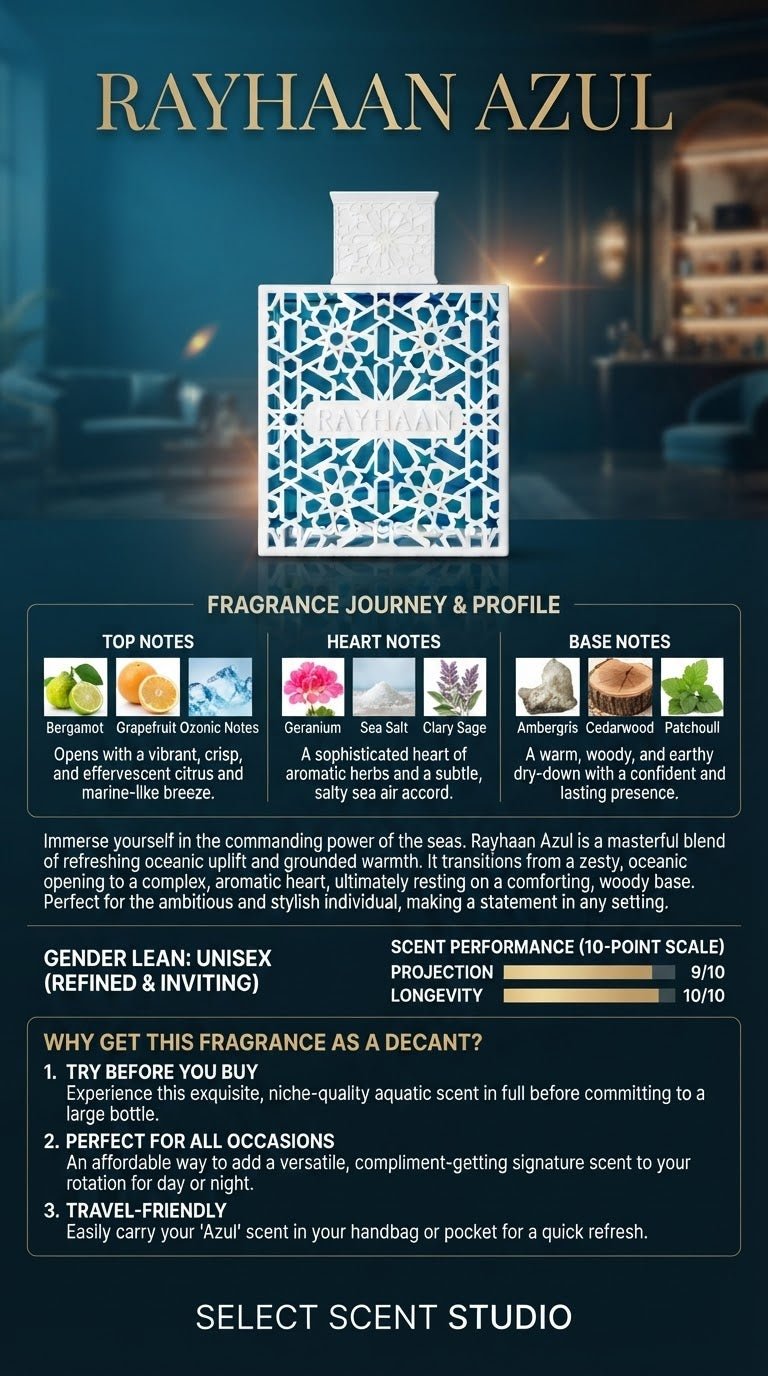 Rayhaan Azul -Decant fragrance decant - Select Scent Studio