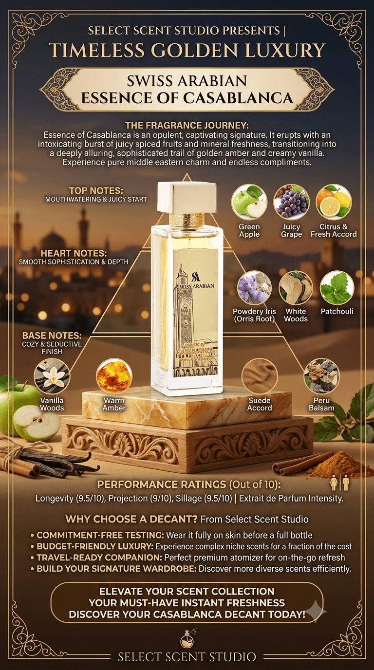Swiss Arabian Essence of Casablanca EDP - Decant fragrance decant - Select Scent Studio