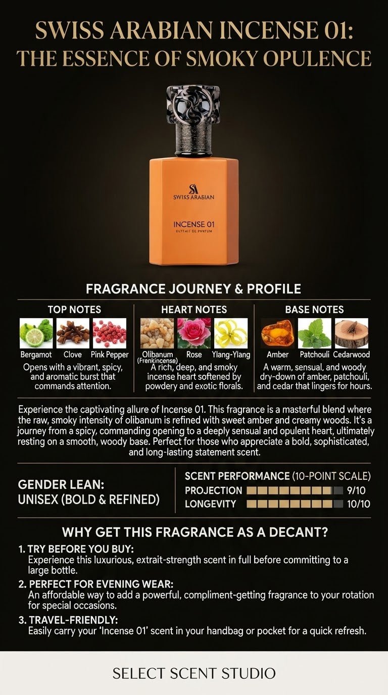 Swiss Arabian Incense 01 - Decant fragrance decant - Select Scent Studio